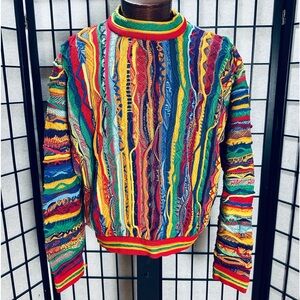 Wow!! Vintage 90s Classic Coogi 100% Mercerized Cotton Cable Knit Sweater